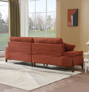 English Elm 103 Luxurious Cloud Velvet Sofa with High-Elastic Sponge Cushion, Deep-Seated Comfort for Living Spaces Brick red W2290S00010