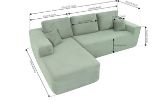 English Elm Cloud Sectional Sofa With L-Shape Chaise - Cozy Corduroy Couch For Living Room & Bedroom Comfort W3975S00009