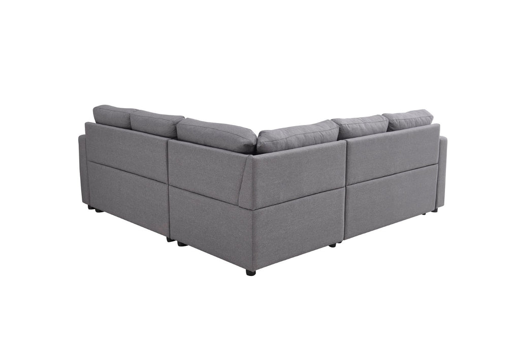 English Elm Sectional Sofa Bed - Modern Grey Space-Saving Design, Easy Assembly, And Plush Comfort For Small Spaces B205S00042-GIGA