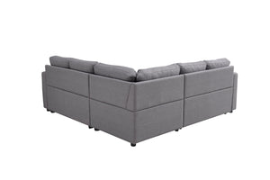 English Elm Sectional Sofa Bed - Modern Grey Space-Saving Design, Easy Assembly, And Plush Comfort For Small Spaces B205S00042-GIGA