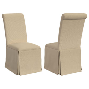 English Elm Catrina Elegant Upholstered Skirted Dining Chair Set of 2 with Rolled Tall Back, Plush Comfort and Chic Style khaki B062P299963
