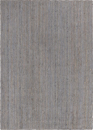 Unique Loom Braided Jute Dhaka Hand Woven Solid Rug Gray,  7' 1" x 10' 0"