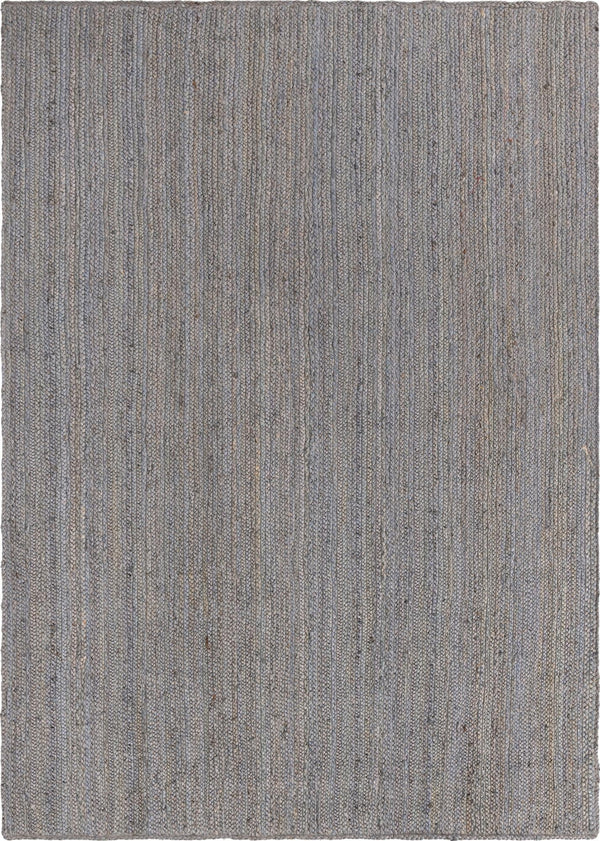 Unique Loom Braided Jute Dhaka Hand Woven Solid Rug Gray,  7' 1" x 10' 0"