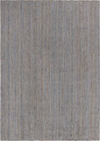 Unique Loom Braided Jute Dhaka Hand Woven Solid Rug Gray,  7' 1" x 10' 0"