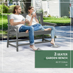 English Elm Outsunny Outdoor Garden Bench For 2, All-Weather Hdpe, 704 Lbs Capacity, Stylish & Durable Design W2225P217579-GIGA