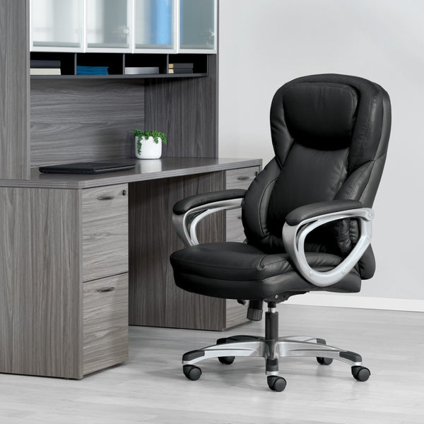 OSP Home Furnishings Exec Bonded Leather Office Chair with Lumbar Support for Executive Home Workspace ECH67707-EC3