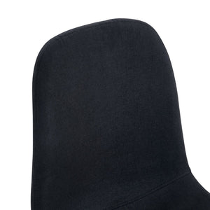 English Elm Table Set With Storage - Modern 71" White Grain Dining Table & 8 Black Linen-Cotton Chairs For Comfort W1151S04260-GIGA