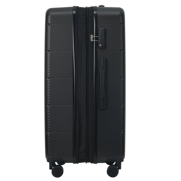 English Elm Luggage 5 Piece Hardside Abs Set with Front Access Carry on and Tsa Spinner Wheels Black N732P391557B