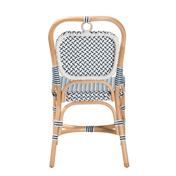 English Elm Modern Rattan Bistro Arm Chair with Hand Woven Synthetic Seat for Dining Rooms B2750P467667