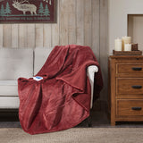 Woolrich Heated Plush to Berber Casual Throw WR54-1771 Red