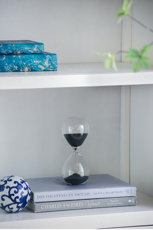 English Elm Set Of 2 Ferdinand 30-Minute Hourglasses - Elegant Black Sand Timers For Stylish Home Decor W2078P278142-GIGA