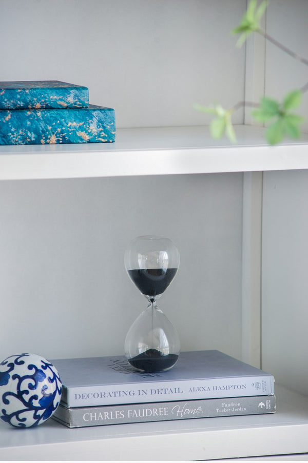 English Elm Set Of 2 Ferdinand 30-Minute Hourglasses - Elegant Black Sand Timers For Stylish Home Decor W2078P278142-GIGA