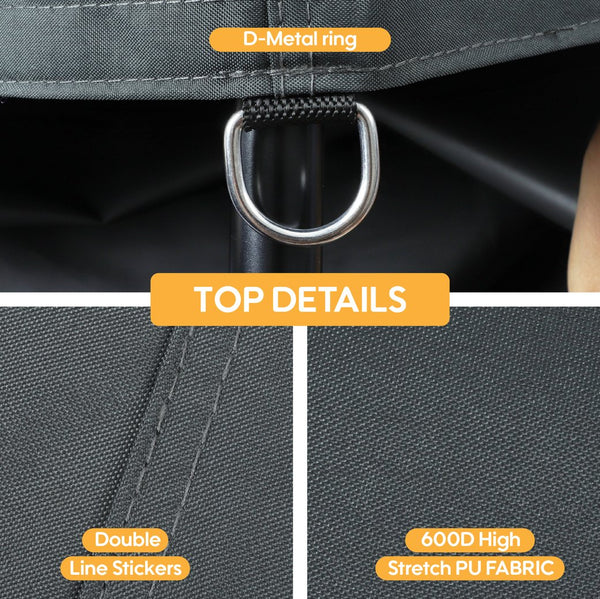English Elm 10x10 Heavy-Duty Canopy Replacement Top with 4 Pack Sandbag Weight Bags Waterproof UV50+ Protection Gray W419P287602