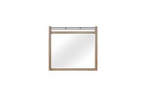 English Elm Sand Rectangle Wood Mirror with Beveled Glass and Rubberwood Frame, Dresser-Mount, Warm Finish Sand 49.5 L x 46.25 W x 5 H B2699P266477