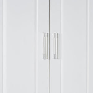 English Elm Tall Bathroom Cabinet with Tilt-Out Laundry Hamper, Adjustable Shelves, Anti-Tip Design & Large Storage White WF323481AAK