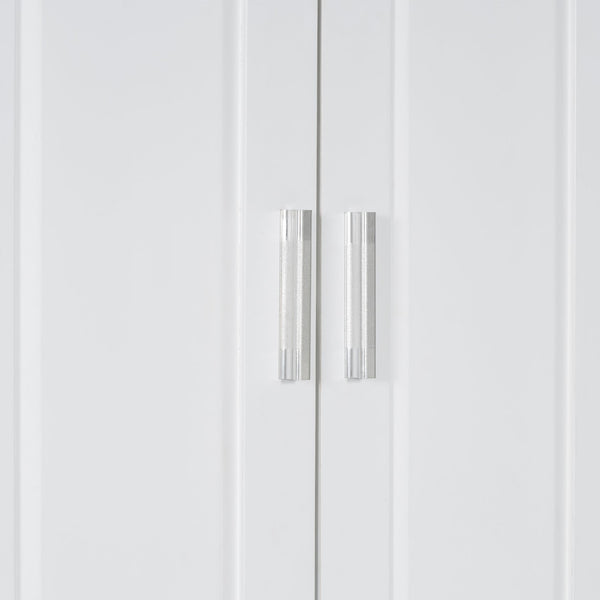 English Elm Tall Bathroom Cabinet with Tilt-Out Laundry Hamper, Adjustable Shelves, Anti-Tip Design & Large Storage White WF323481AAK