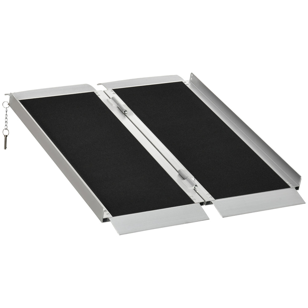 English Elm Homcom Folding Aluminum Wheelchair Ramp 3ft Non-slip 600lb Capacity Doorways W2225P229445