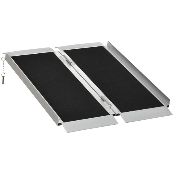 English Elm Homcom Folding Aluminum Wheelchair Ramp 3ft Non-slip 600lb Capacity Doorways W2225P229445