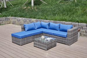 English Elm Patio Sofa With All-Weather Cushions For Stylish Outdoor Relaxation And Entertaining Spaces B205S00063-GIGA