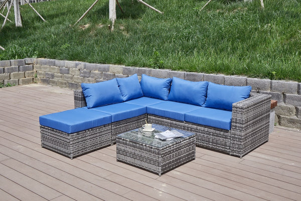 English Elm Patio Sofa With All-Weather Cushions For Stylish Outdoor Relaxation And Entertaining Spaces B205S00063-GIGA