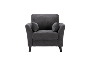 English Elm Damiano Three Piece Woven Gray Sofa Set with Pocket Coil Support and Wood Legs B2749S00199