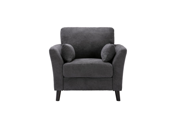 English Elm Damiano Three Piece Woven Gray Sofa Set with Pocket Coil Support and Wood Legs B2749S00199