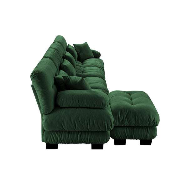 English Elm Free Modular Sectional Sofa - L-Shaped Chenille Couch For Living Room, 4-Seater Comfort & Style! W714S01181