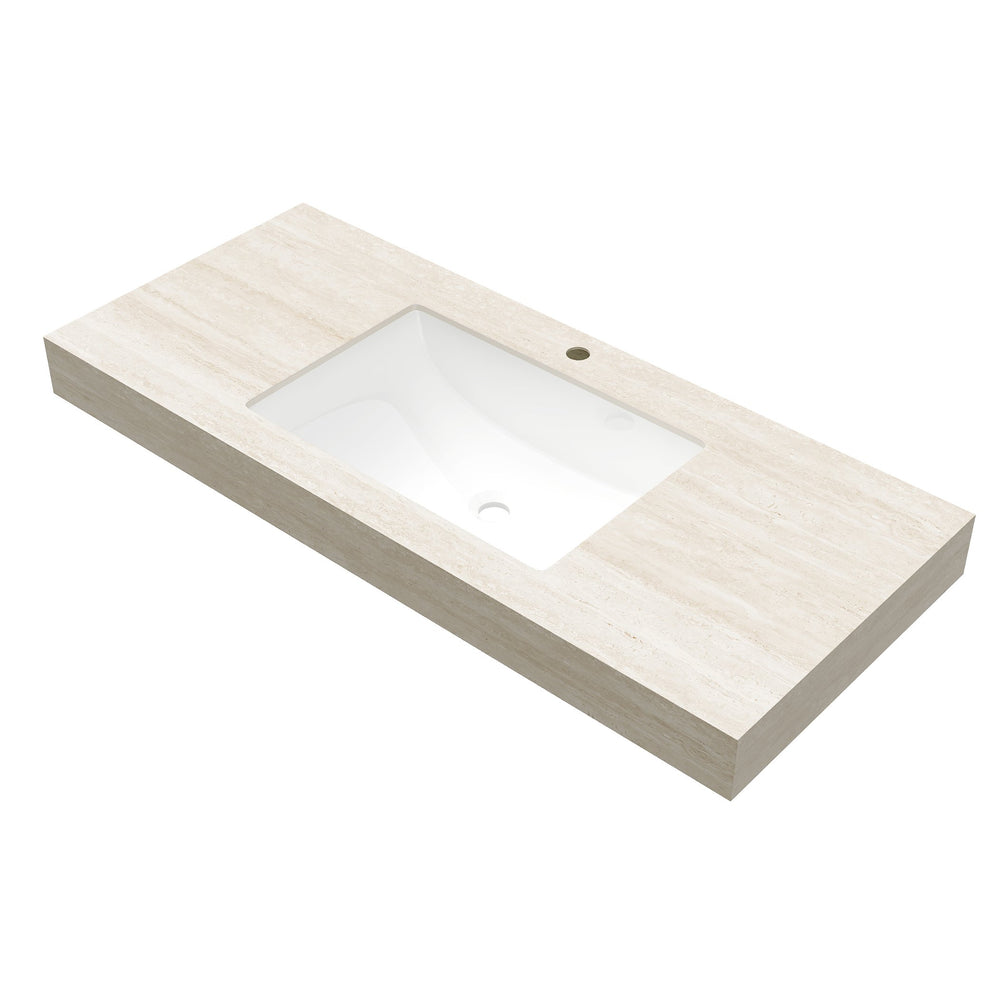 English Elm 48" Muri White Oak Plywood Bathroom Cabinet with Soft Close Doors and Drawer W2615P322668