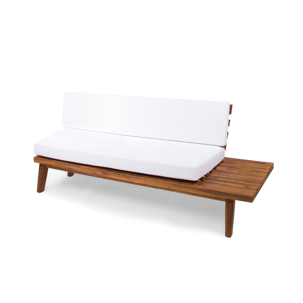 English Elm Hillcrest Solid Acacia Corner Sofa with Built-in Side Table for Outdoor Living 61288.00RSBWHI