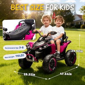 English Elm 24v Kids Electric Atv Xxxl Off-road Ride on with Parental Remote and Shock Absorbers W1578P352120
