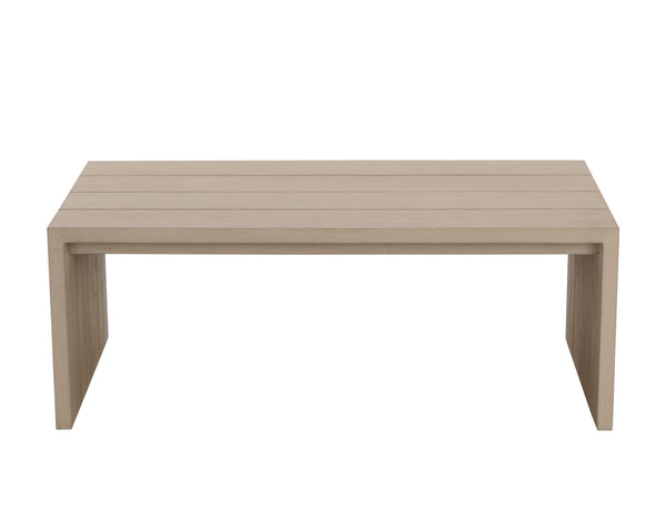 Sunpan Viga Coffee Table - Elegant Teak Wood Design for Modern Outdoor Spaces, Durable and Stylish Solution Drift Brown