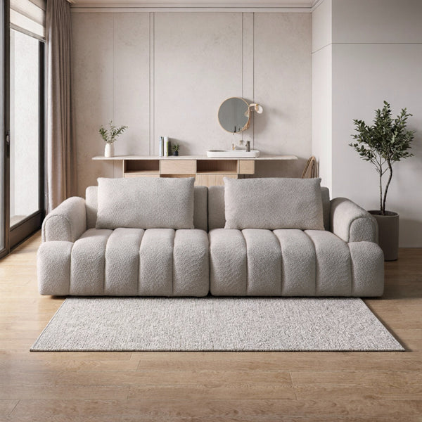 English Elm 2ps, Arc Chenille Sectional Sofa with Tufted Back for Apartments and Living Rooms W2664S00079