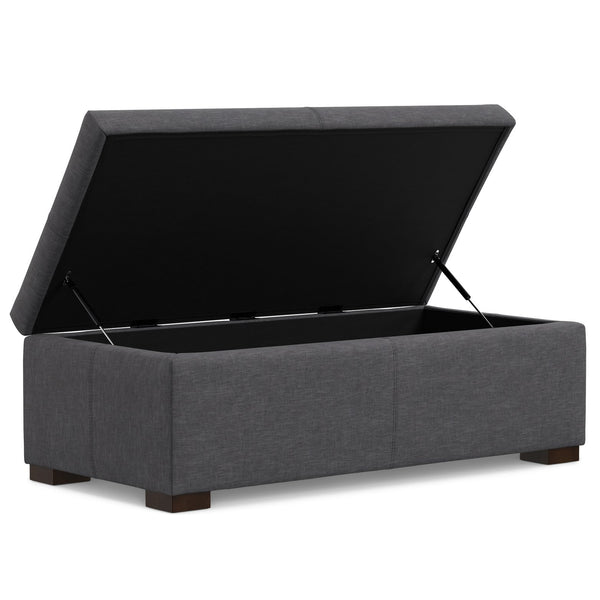 English Elm Gabbie Rectangular Storage Ottoman with Lift-Up Lid and Child-Safe Hinges, Linen-Look Upholstery Gray B136P252684