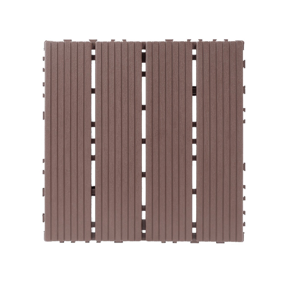 English Elm Plastic Snap Together Patio Deck Tiles Waterproof Polypropylene 44 Sq Ft Pool Area W3022P251839