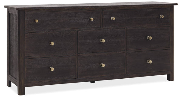 Hooker Furniture Driftwood Buckboard Eight-Drawer Dresser With Cedar-Lined Drawers, Jewelry Tray & Rustic Distressing Blacks 6820-90202-99