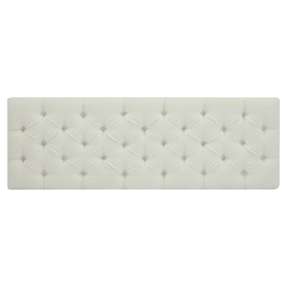 English Elm Christopher Knight Home® - Ottoman tufted storage bench with boucle cushion, diamond stitch elegance, soft-close lid, sturdy legs White N779P294331W