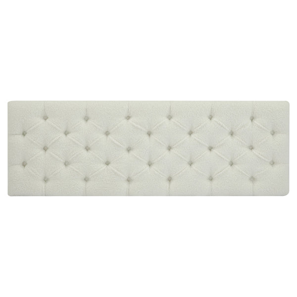 English Elm Christopher Knight Home® - Ottoman tufted storage bench with boucle cushion, diamond stitch elegance, soft-close lid, sturdy legs White N779P294331W