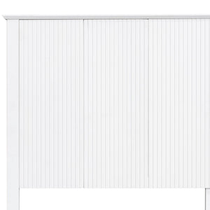 English Elm Stylish King Bed Frame Vertical Slat Headboard Low Profile Contemporary Bedroom White N770PK369234K