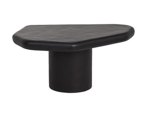Sunpan DETTI Coffee Table - Sculptural Matte Black Concrete End Table for Indoor & Outdoor Elegance 112620