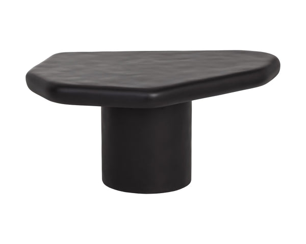 Sunpan DETTI Coffee Table - Sculptural Matte Black Concrete End Table for Indoor & Outdoor Elegance 112620