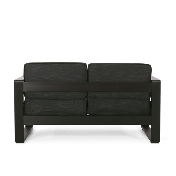 English Elm Christopher Knight Home® - MAYA Dark Gray MP1 Loveseat - Sleek Aluminum Frame, Compact 63.75" x 31.25" Outdoor Seating Comfort 69968.00