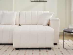 English Elm Scandinavian Channel Tufted L Shaped Sectional Sofa with Plush Foam Cushioned Seating B2730S00042