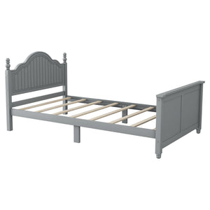 English Elm Twin Low Profile Kids Platform Bed Solid Pine Frame with Guardrails and Storage Grey W2593P411270