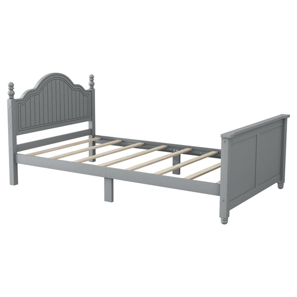 English Elm Twin Low Profile Kids Platform Bed Solid Pine Frame with Guardrails and Storage Grey W2593P411270
