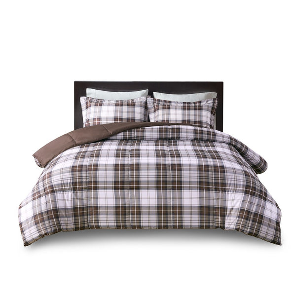 English Elm Full/Queen Parkston 3M Scotchgard Plaid Comforter Set – Moisture-Wicking, OEKO-TEX Antimicrobial, Ultra-Soft Bedding B03599080