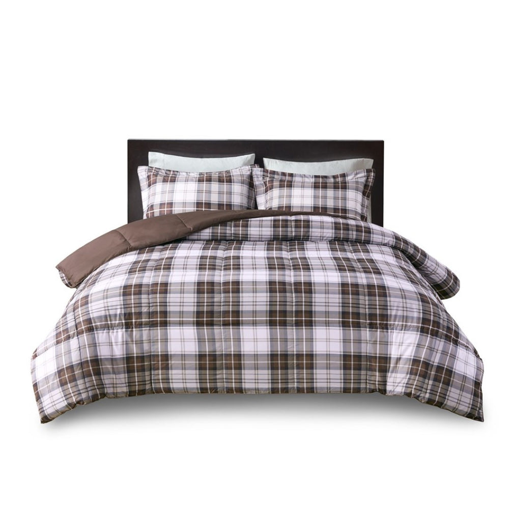 English Elm Twin/Twin Xl 3M Scotchgard Down Alternative Comforter Set – Classic Plaid, Moisture-Wicking & Oeko-Tex B03599079-GIGA