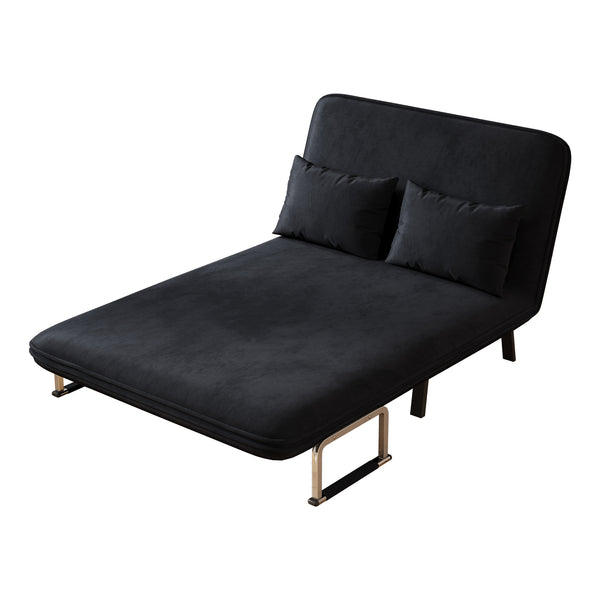English Elm 39″ Convertible Chair Bed with Adjustable Backrest & Pillow, Steel-Frame Sleeper Chair for Small Spaces Comfortable Multifunctional Lounge Sofa Black W1767P192815