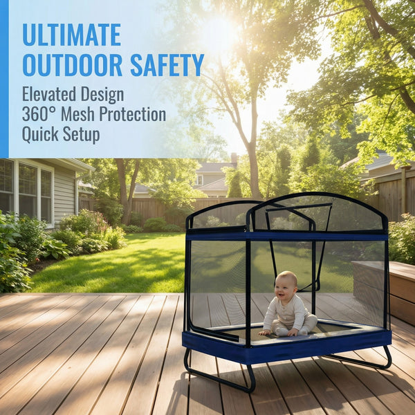English Elm 4*6ft Outdoor Rectangular Kids Trampoline with Safety Net Swing and Climbing Bar W2071P320537