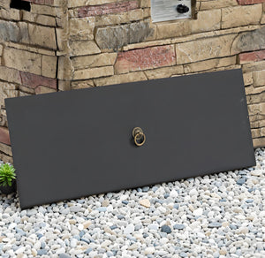 English Elm 42" Propane Fire Pit Table 50,000 BTU Rectangular MgO Top Hidden Tank Cover Glass Beads, ETL Reviewed W853P293858