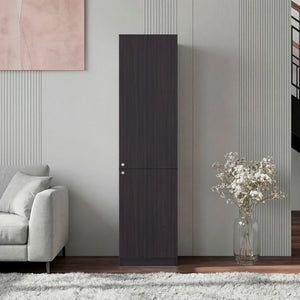 English Elm Kudai Tall Narrow Wenge Storage Cabinet Five Open Shelves Modern Minimalist Design B128P485419